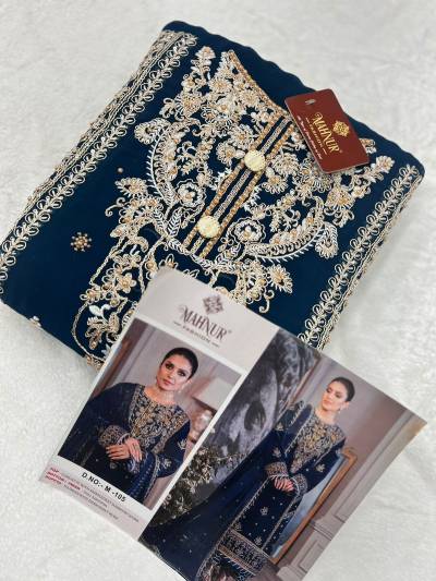 D.NO. M 105 BY MAHNUR GEORGETTE PAKISTANI SALWAR KAMEEZ MANUFACTURER IN INDIA